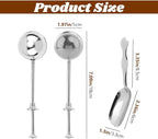 2pcs Tea Infuser with Spoon, Stainless Steel Fine Mesh Ball Filter with Handle and Spoon Loose Leaf Tea Infuser (Sliver)