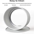 EXGOX 2 Pack 9-Inch Non-Stick Deep Aluminum Round Cake Pan With Removable Bottom For Wedding/Birthday/Christmas Cake Baking Round Cake Tin Set With Loose Base