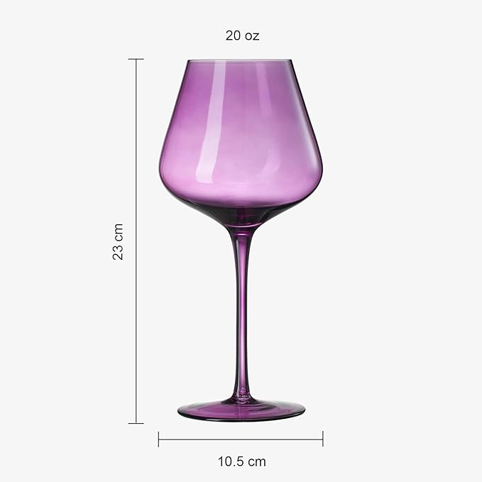 Colors of Love Pink & Red Valentines Crystal Wine Glasses Set of 6 – Elegant Italian Style Tall Stemmed 24oz Glassware Valentine’s Day, Romantic Dinners, Anniversaries, Weddings Gifts, Wife Girlfriend