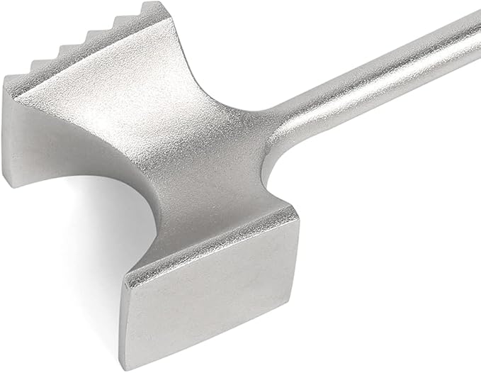 Cast Stainless Steel Meat Tenderizer - Heavy Duty Dishwasher Safe Hammer Mallet Tool & Chicken Pounder