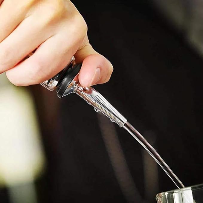 48 PCS Stainless steel bottle spout classic bottle pourers tapered spout liquor pourers with rubber dust caps for 1 inch bottle mouth, wine liquor olive oil coffee syrup vinegar bottles