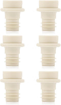WOTOR Wine Stoppers Vacuum, Wine Saver, Wine Pump Vacuum Stoppers, Wine Preserver, Reusable Bottle Sealer Keeps Wine Fresh (Cream, 6 Pieces)