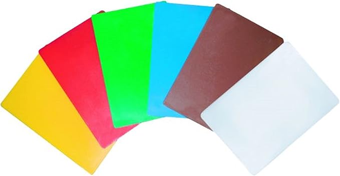 TrueCraftware- Set of 6 Cutting Boards for Kitchen 20" X 15" X 1/2” Assorted Colors- Color Coded Durable Kitchen Cutting Board Chopping Board Non Slip Cutting Mat for Meat Vegetables Dishwasher Safe