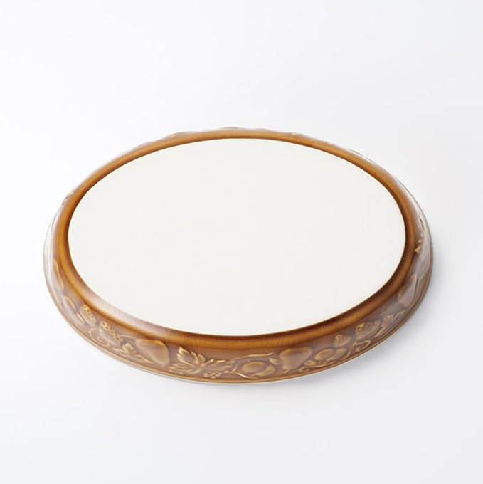 Banko Ware 14337 Oven Safe Relief Family Au Gratin Dish, Olive, Diameter 10.4 x 7.1 inches (26.5 x 18 cm), Microwave Safe, Made in Japan