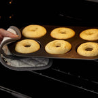 Wilton Gold Non-Stick Donut Pan Set - Quality Baking Pan - Dishwasher Safe & Scratch Resistant - Made Without PFAS - 12.5 x 8 x 1 Inch, 2-Piece Set