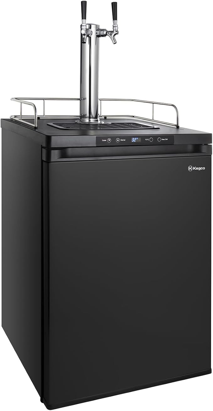 Kegco K309B-2 Double Faucet Digital Black Kegerator