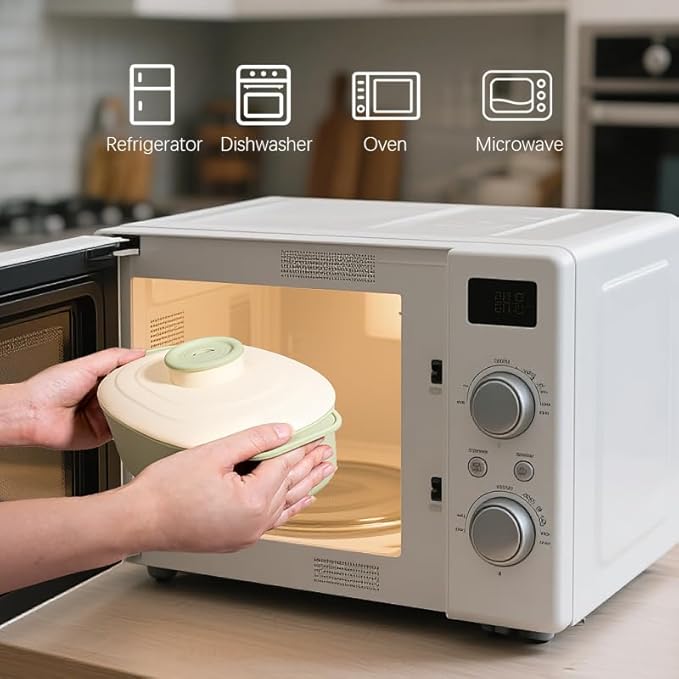 44oz Microwave-Safe Silicone Steamer Bowl with Handle & Lid,9.8x5.7x4in Large BPA-Free Steamer with Removable Rack, Rotating Steam Vent, Freezer & Dishwasher Safe, Ideal for Vegetables, Fish Cooking