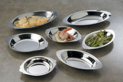 American Metalcraft 20 oz Oval Stainless Au Gratin Dish