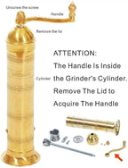 Original Greek Pepper Mill, European Style Salt and Pepper Grinder, 9-Inch (Brass)