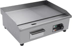 Commercial Flat Top Grill, 22" Extra Large Commercial Electric Griddle, 1600W high working power Tabletop Flat Top Grill Indoor for BBQ Pancake Chicken, Adjustable Temperature 122℉-572℉