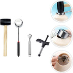 Healifty Stainless Steel Coconut Opener Tool Set 4pcs with Scraper Grater Puncher for Home Kitchen Use Household Coconut Shell Breaker and Meat Removal Gadget