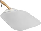 Chef Pomodoro Aluminum Metal Pizza Peel with Foldable Wood Handle for Easy Storage, Pizza Spatula, Gourmet Luxury Pizza Paddle for Baking Homemade Pizza Bread (18 x 20 inch)