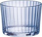 Bormioli Rocco Exclusiva Rum Glasses, Set of 12-7.25 Oz. Sapphire Blue Small Tumblers with Laser-Cut Rim & Shock-Enhanced Edge - Compact Star Glass Cups for Spirits & Mixed Drinks - Italian Made