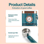 Generic deluxe semi-automatic espresso coffee maker with steam milk frother, 14.96 x 12.59 x 14.96 in, Blue
