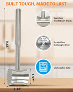 Brigii Meat Tenderizer Tool, 304 Stainless Steel Meat Mallet, 0.8lb Heavy Duty, 2 in 1 Meat Pounder for Beef, Steak, Chicken, Lamb, Dishwasher Safe