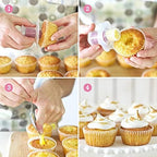 2Pcs Red Cake Digger,Cupcake Corer Tools,Muffin Cake Pastry Corer Model Plunger Cutter Decorating Reusable Plastic Cake Digging Holes for Muffin Cake Filling Fruit and Vegetable Tools