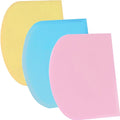 SURDOCA Dough Scraper Bench Scraper - 3P 13x7.9" Plastic Flexible Bowl Scraper, Sharp Edge & Angles Cake Scraper. Non-Slip Bakeware Decorating Tools Sculpting & Modeling Tools - Blue+Yellow+Pink