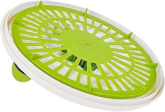 Leifheit Trend Green and White Salad Spinner, 4L Crank-Handle Salad Dryer with Non-Slip Base, Ergonomic Recessed Grip, Dual-Use Bowl for Serving or Draining, Dishwasher Safe Kitchen Tool