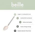 Beille 3pc Wheat Straw Spoons and Ladle Set Cooking Baking Kitchen Utensils, Cream