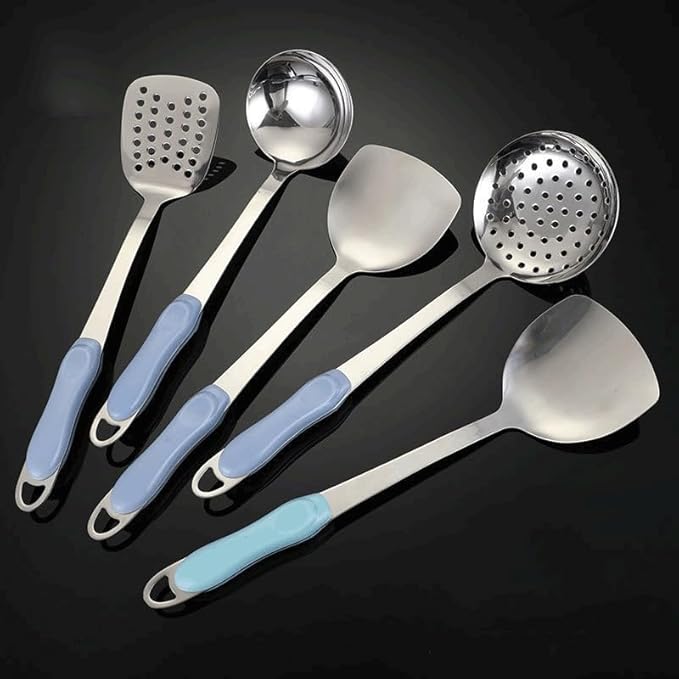 Kitchen Utensils Set Non-stick Kitchenware Cooking Tools Spoon Soup Ladle Spatula Shovel Accessories(E)