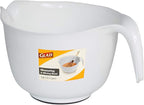 Glad Mixing Bowl with Handle – 3 Quart | Heavy Duty Plastic with Pour Spout and Non-Slip Base | Dishwasher Safe Kitchen Supplies for Cooking and Baking, White