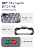 Walnut Cookie Maker 12 Holes Mold Maker Electric Walnut Cake Maker Mini Nut Waffle Bread Machine Sandwich Iron,Toaster Baking Breakfast Pan