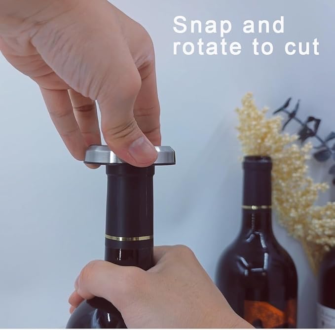 Wine Foil Cutter Tool for Wine Bottles 2 Pack Design Stainless Steel Blades Foil Remover Removes Foil Top Effortlessly Gift for Wine Lovers, Stainless Steel Silver