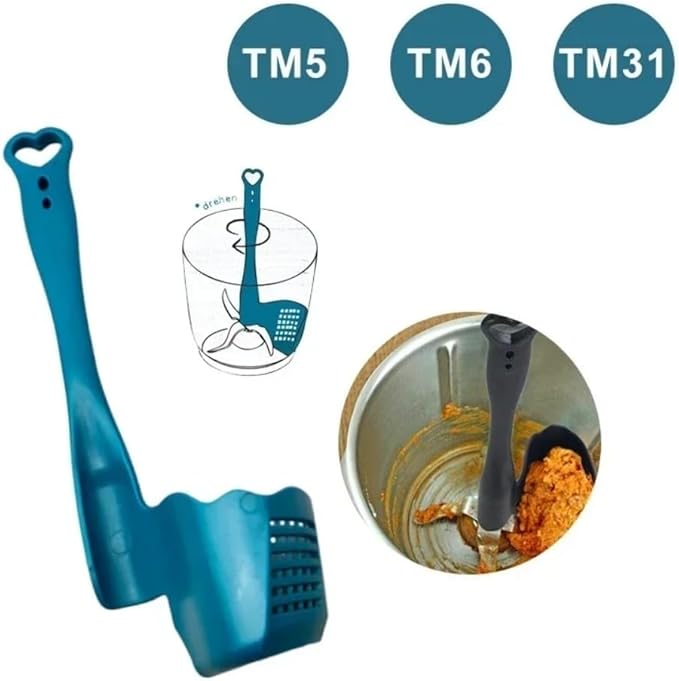 1pcs/2pcs/4pcs Rotating Spatula compatible with Thermomix TM6/TM31/TM5 Portioning Food Processor Kitchen Accessories Cooking Tool (type B blue 2pcs)
