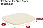 Pizza Stone, 12"x11" Pizza Stones for Oven Grill BBQ, Cordierite Baking Stone for Pizza & Bread & Cookies with Unique Irregular Shape Design
