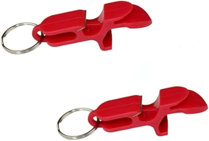 2Pcs Red Can Opener,Portable Beer Bottle Opener Keychain Shotgun Tool,Pocket Aluminum Beer Bar Tool Practical Processed Great for Parties,Favors,Drinking Accessories Bar and Wine Tools