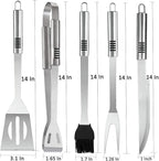 Grill Tools Set,Stainless Steel Grill Set for Men, 6pc BBQ Tools Grilling Accessories Kit with Spatula,Fork,Knife,Brush,Tongs & Carry Bag Grill Utensils Set for Outdoor Grill