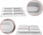 OCPO KITCHEN Eclair Silicone Mold for Baking Mousse Cake, French Dessert, Pastry, Chocolate, Ice Cream, Cake Decoration Mold, 3D Concave Eclair Shape (6-Cavity)