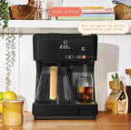 Beauti Multi Brew 12 Cup Programmable Drip & Single Serve Coffee Maker, Versatile Brewing (6oz, 8oz, 10oz, 12oz, 14oz), Pods or Ground, Over Ice option, Keep Warm mode (Black)