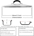 8 Inch Tempered Glass Lid for Lodge 8" Cast Iron Skillets & 2QT Dutch Ovens -Stainless Steel Handle and Rim (8 INCH LID)
