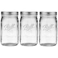 Ball Wide Mouth Glass Mason Jars with Lids and Bands, Used for Canning, Pickling, Juice, Jam, Jelly, Quart Size 32 Ounce (Pack of 3)