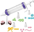 Wilton Dessert Decorator - The Kit Includes a Plunger-Style Tool,2 Couplers,1 Fill Tip,4 Decorating Tips,Plastic,White & Purple,(Pack of 12)