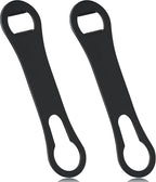 2 Pack Bottle Opener and Pour Spout Remover Flat Metal Bar Speed Key Opener Stainless Steel Dog Bone Wine Bottle Opener for Bartenders Home Kitchen (Black)
