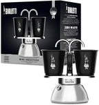 Bialetti Mini Express Induction Coffee Maker, Aluminium, Black, 2 Cups