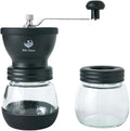 VIA CREMA Manual Coffee Grinder with Ceramic Burr and Glass Container for Espresso Beans