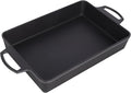 Cast Iron Casserole Dish for Oven, 4.8 Quart Rectangular Baking Pan and Large Lasagna Pan