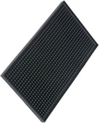 XieNie Bar Mat Small 6" x 12" Black, Coffee Mat for Home Bar, Bar Service Spill Mat for Cocktail Bartender Kitchen Countertop, PVC Counter Top Cup Mats Glasses Drying Mat, 1PCS