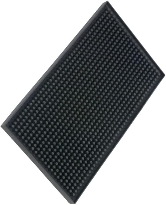 XieNie Bar Mat Small 6" x 12" Black, Coffee Mat for Home Bar, Bar Service Spill Mat for Cocktail Bartender Kitchen Countertop, PVC Counter Top Cup Mats Glasses Drying Mat, 1PCS