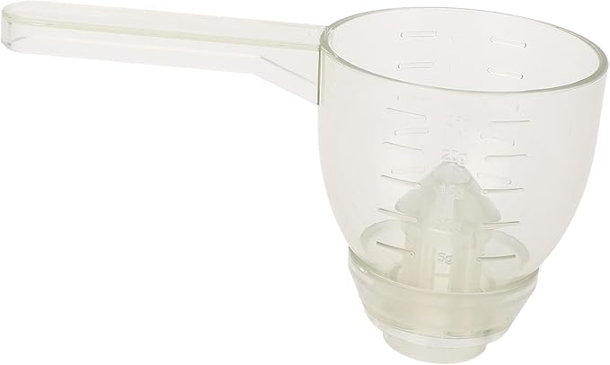 Asixxsix Measuring Scoop, Spill Proof Funnel Design Powder Funnel, Kitchen Measuring Tool with Scale for Seasoning Camping Baking Supplements Dishwasher Safe Food Grade ABS Material (White)