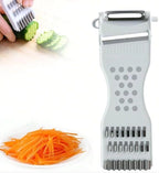 5-in-1 Multifunction Vegetable Peeler and Grater, Kitchen Slicer Tool with Stainless Steel Blades, Red