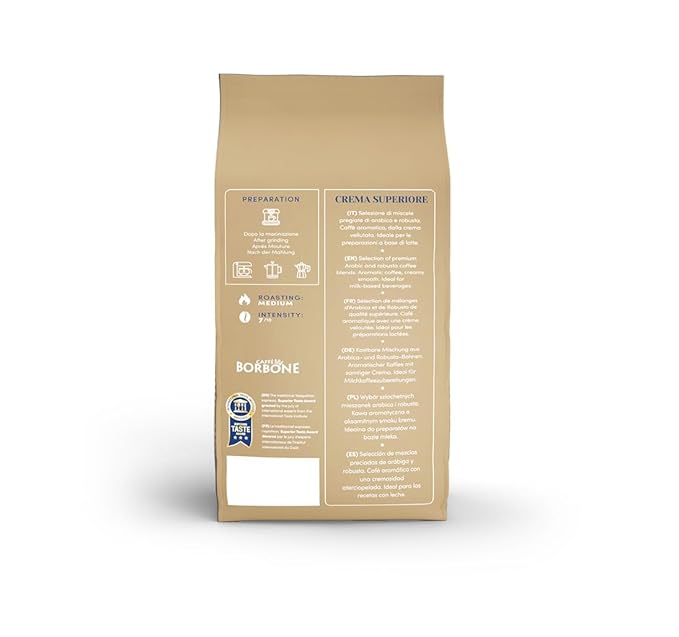 Caffè Borbone Whole Bean Coffee, Medium Roast Arabica and Robusta Blend, Crema Superiore, Rich and Smooth Italian Coffee, 2.2 lb Bag