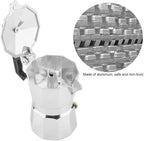 50ml Aluminum Moka Pot Espresso Maker Leak-Proof Design with Ergonomic Handle 1 Cup Stovetop Coffee Maker for Home & Office Use
