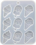 White Cake Mold, Ice Cream Popsicle Cute Food Keychain Pendant Silicone Resin Mold Jewelry Tools，Jewelry Boxes and Organizers，Ice Pop Molds Specialty Tools and Gadgets