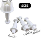 1 Set Heart Shape Fondant Flower Cutter,White Flower Plunger Cookie Cutter, Cake Decorating Tools,Dessert And Candy Sculpting Tools,White Baking Accessories