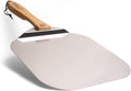 Chef Pomodoro Aluminum Metal Pizza Peel with Foldable Wood Handle for Easy Storage, Pizza Spatula, Gourmet Luxury Pizza Paddle for Baking Homemade Pizza Bread (12 inch)