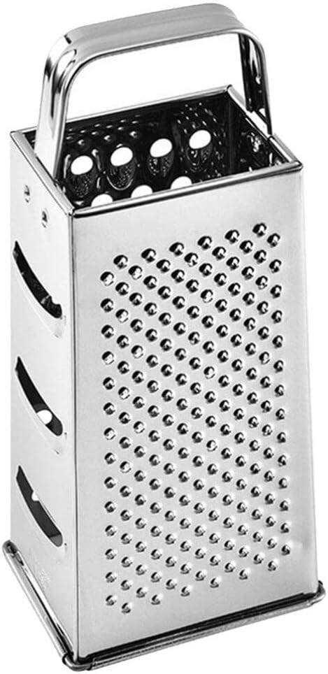 Hemoton Stainless Steel Kitchen Grater Multi-Use Vegetable Cutter and Cheese Shredder with Non-Slip Handle 7.99X3.58X2.59 Inch for Fruits Ginger and Potato Preparation